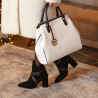 Women hand bag 002g white+black lifestyle