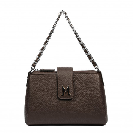 Women shoulder bag 003g 01 dark brown