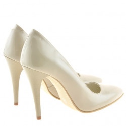 Women stylish, elegant shoes 1241 patent beige