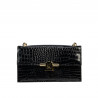 Women shoulder bag 020g croco patent black