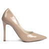 Women stylish, elegant shoes 1302 patent camel