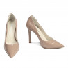 Women stylish, elegant shoes 1302 patent camel