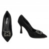 Women stylish, elegant shoes 1312 black antilopa