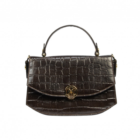 Women hand bag 023g croco dark brown