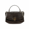 Women hand bag 023g croco dark brown