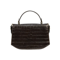 Women hand bag 023g croco dark brown