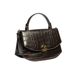 Women hand bag 023g croco dark brown