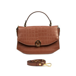 Women hand bag 023g croco camel