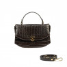Women hand bag 023g croco dark brown