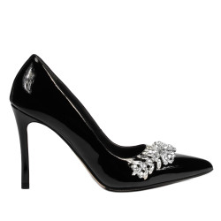 Women stylish, elegant shoes 1300 patent black