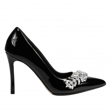 Women stylish, elegant shoes 1300 patent black