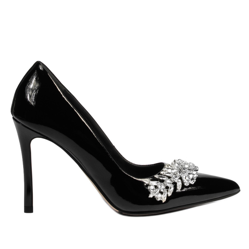 Women stylish, elegant shoes 1300 patent black