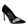 Women stylish, elegant shoes 1300 patent black