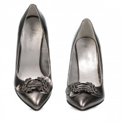 Women stylish, elegant shoes 1279 silver pearl