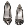 Women stylish, elegant shoes 1279 silver pearl