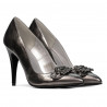 Women stylish, elegant shoes 1279 silver pearl