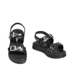 Children sandals 529 black+silver