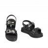 Children sandals 529 black+silver