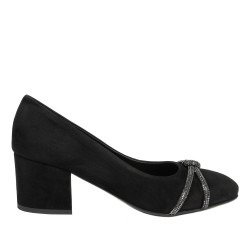 Women stylish, elegant shoes 1336 black antilopa