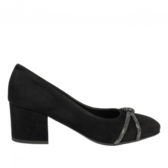 Women stylish, elegant shoes 1336 black antilopa
