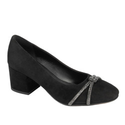 Women stylish, elegant shoes 1336 black antilopa