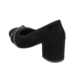 Women stylish, elegant shoes 1336 black antilopa