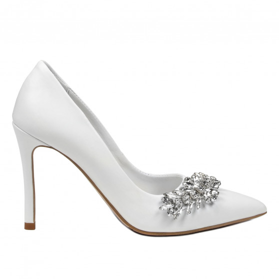 Women stylish, elegant shoes 1300 white