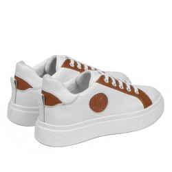 Women sport shoes 6073 white+camel