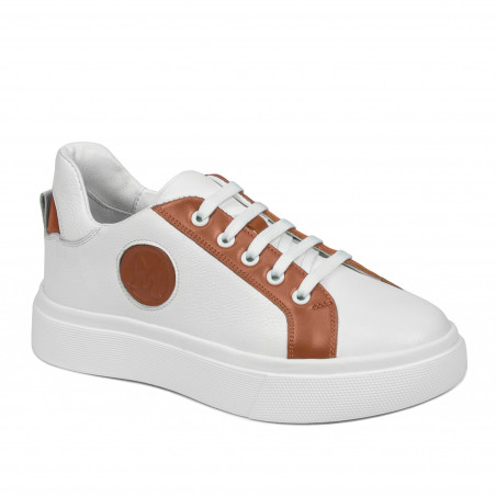 Women sport shoes 6073 white+camel