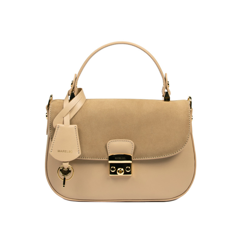Women hand bag 022g beige latte combined