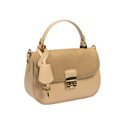 Women hand bag 022g beige latte combined