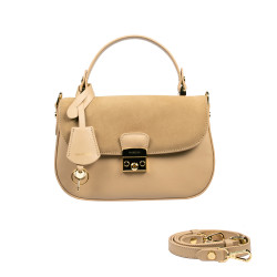 Women hand bag 022g beige latte combined