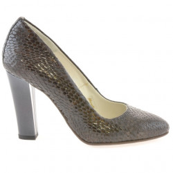 Women stylish, elegant shoes 1214 croco brown