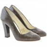 Women stylish, elegant shoes 1214 croco brown