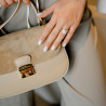 Women hand bag 022g beige latte combined lifestyle
