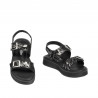 Small children sandals 81c black+silver