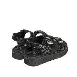 Small children sandals 81c black+silver