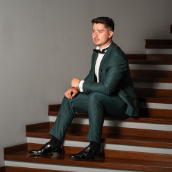 Men stylish, elegant shoes 964 black florantic