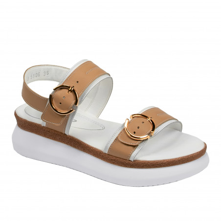 Women sandals 5106 white+brown