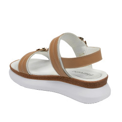 Women sandals 5106 white+brown