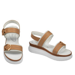Women sandals 5106 white+brown