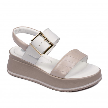 Women sandals 5107 beige pearl combined