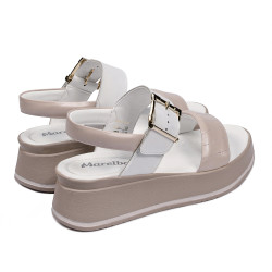 Women sandals 5107 beige pearl combined