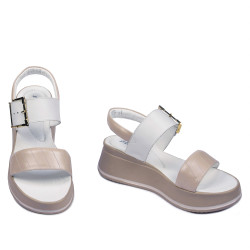 Women sandals 5107 beige pearl combined