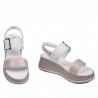 Women sandals 5107 beige pearl combined