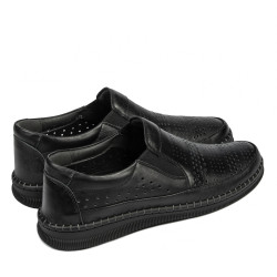 Men loafers, moccasins 925 black