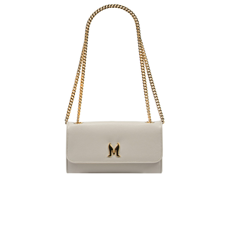 Women shoulder bag 012g light gray caviar