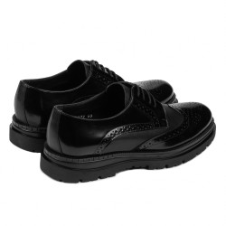 Men stylish, elegant shoes 972 black florantic combined