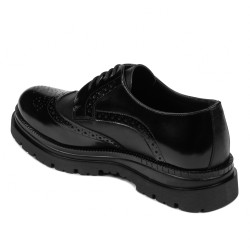 Men stylish, elegant shoes 972 black florantic combined
