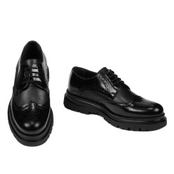 Men stylish, elegant shoes 972 black florantic combined